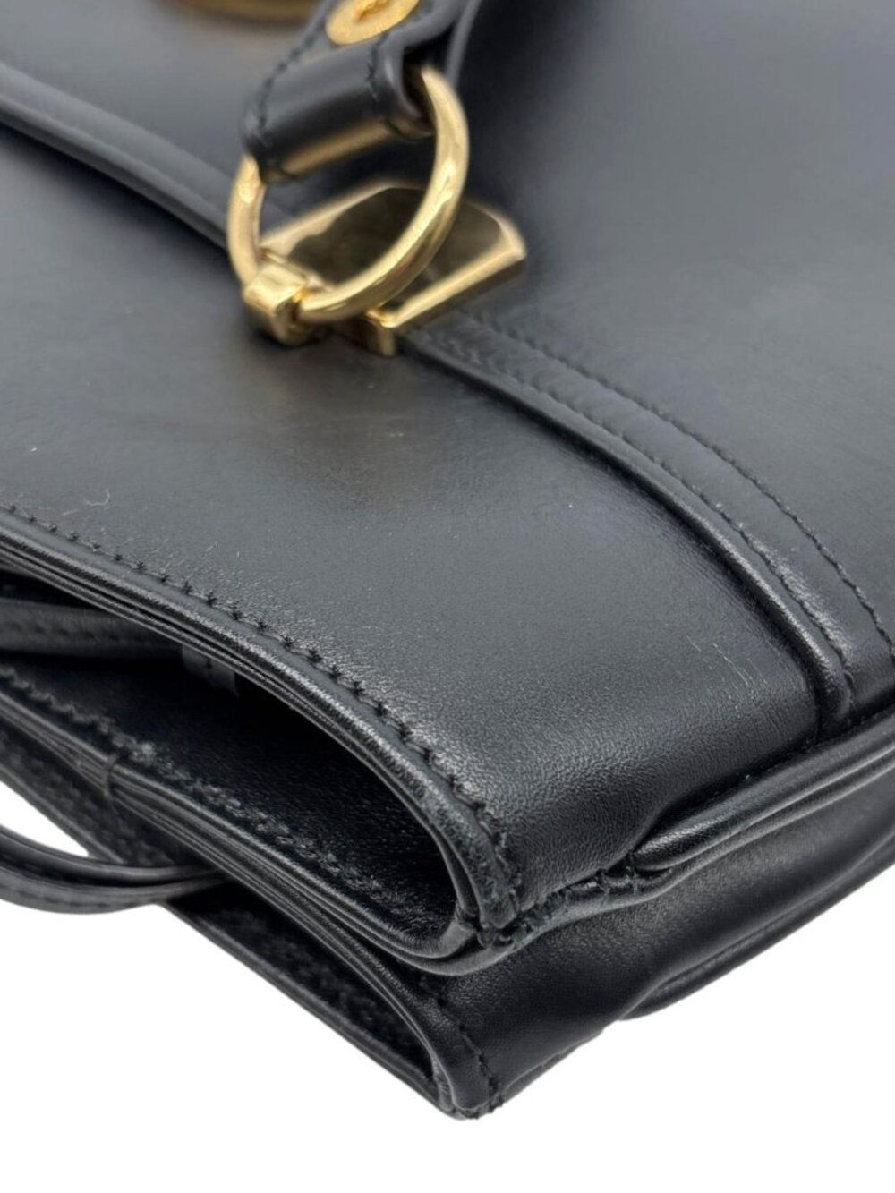 Gucci Arli Large Calfskin Leather Top Handle Shoulder Bag Black 550130 - Picture 7 of 13